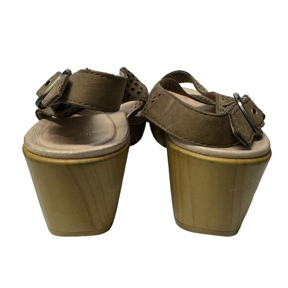 Dansko Jacinda Wedge Sandal Womens EU41 US10.5-11 Brown Perforated Leather Shoes - Picture 5 of 13